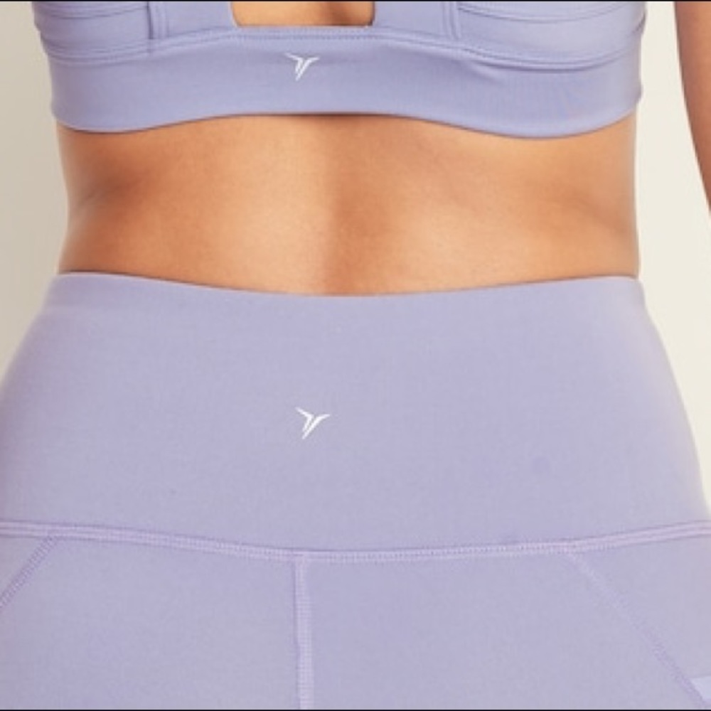 High-Waisted Elevate Side-Pocket Mesh-Trim Compression Leggings For Women